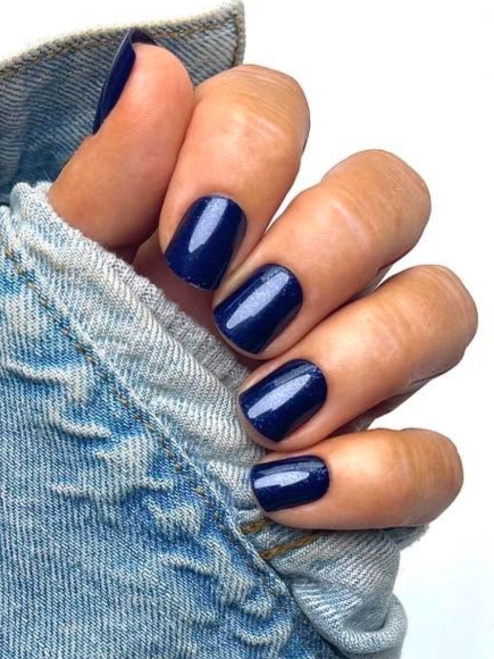 NEW Red Aspen Press-On Nails Blue Short Square